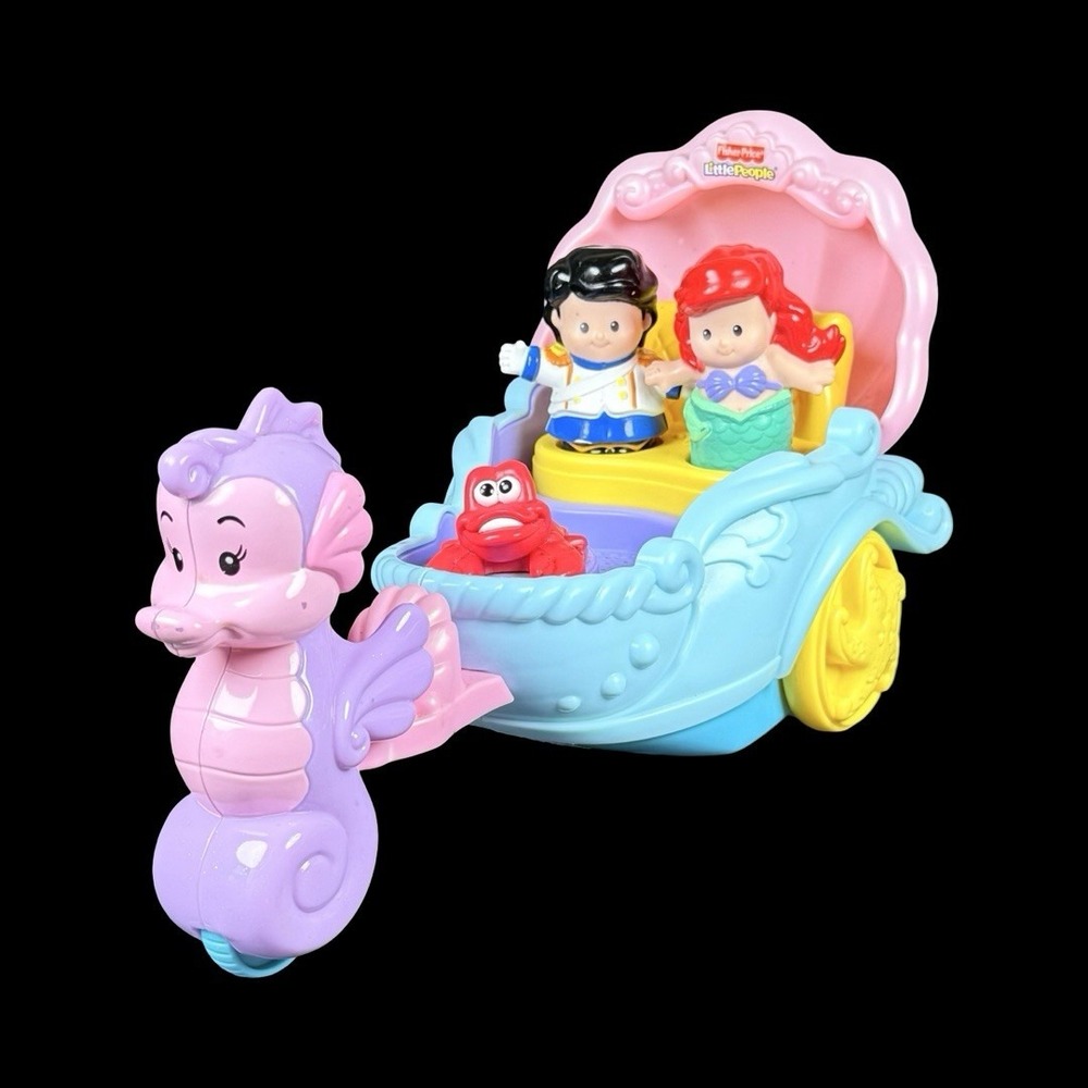 Fisher-Price Little People Disney Little Mermaid Carriage Playset Ariel & Eric